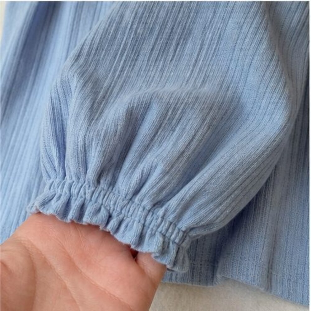 Blue Peplum Top - Picture 5 of 6